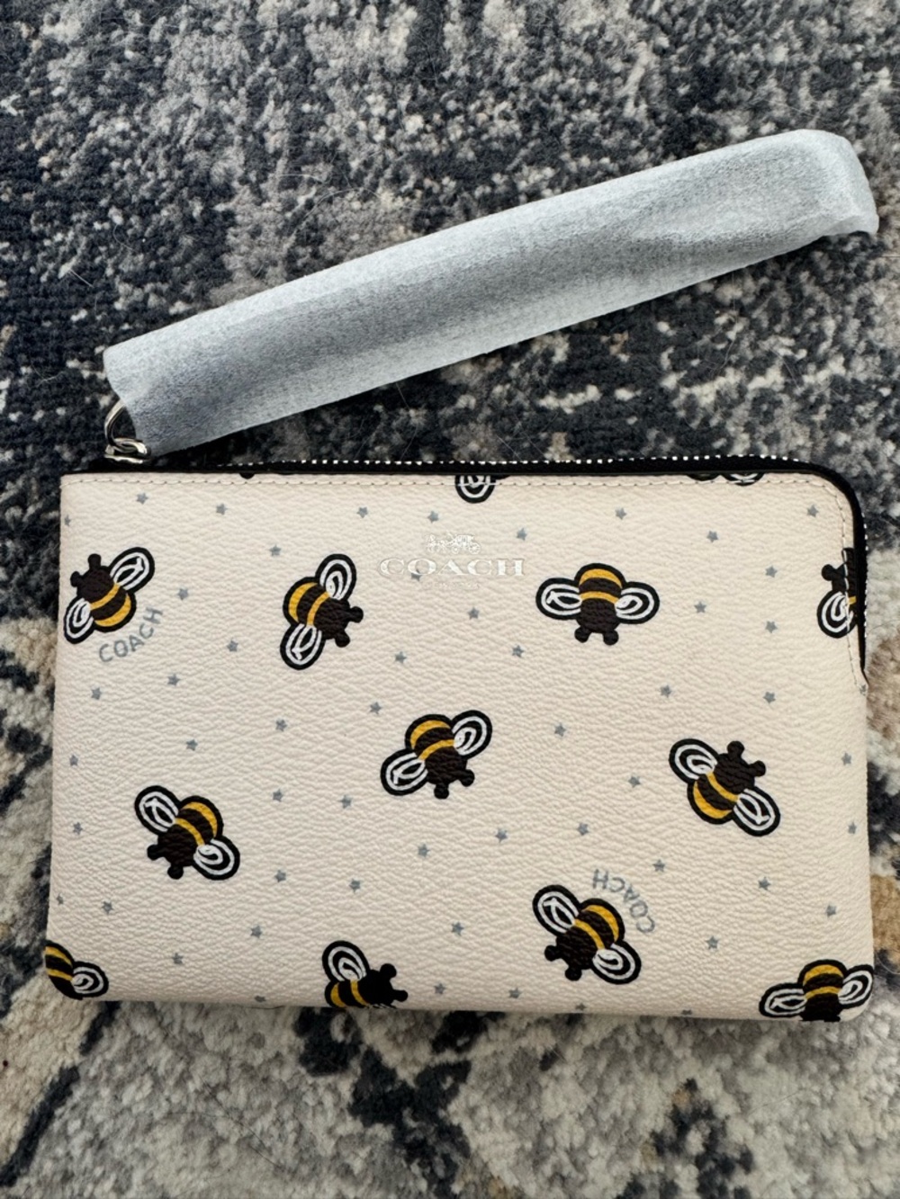 Coach Signature Bee Print Wristlet